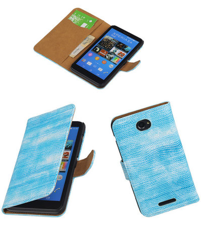 Sony Xperia E4 Booktype Wallet Hoesje Mini Slang Blauw