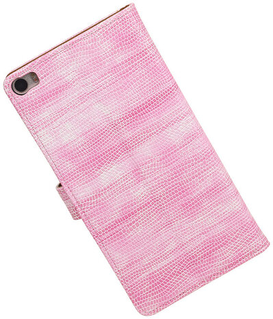 Sony Xperia M4 Aqua Booktype Wallet Hoesje Mini Slang Roze