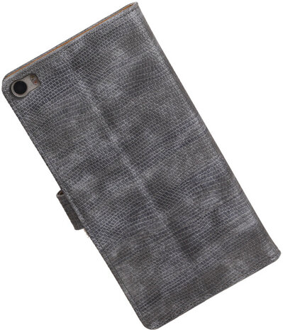 Sony Xperia M4 Aqua Booktype Wallet Hoesje Mini Slang Grijs