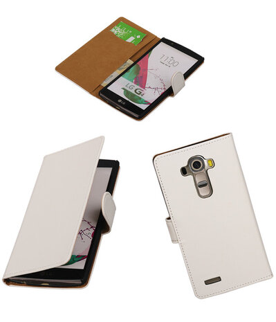 LG G4 Effen Booktype Wallet Hoesje Wit