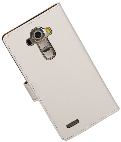 LG G4 Effen Booktype Wallet Hoesje Wit