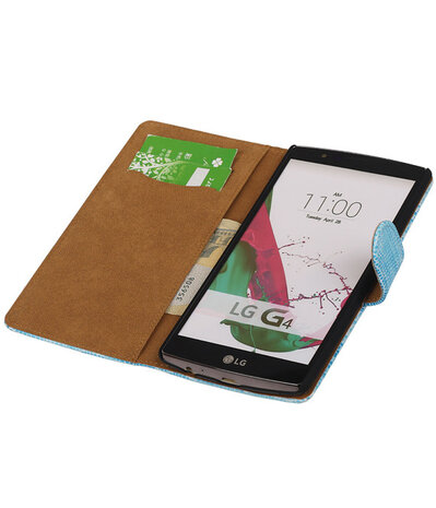 LG G4 Booktype Wallet Hoesje Mini Slang Blauw