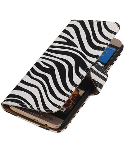 HTC One M9 Plus Zebra Booktype Wallet Hoesje