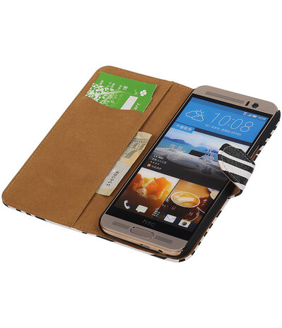 HTC One M9 Plus Zebra Booktype Wallet Hoesje