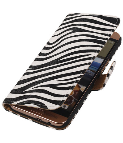 HTC One Me Zebra Bookstyle Wallet Hoesje