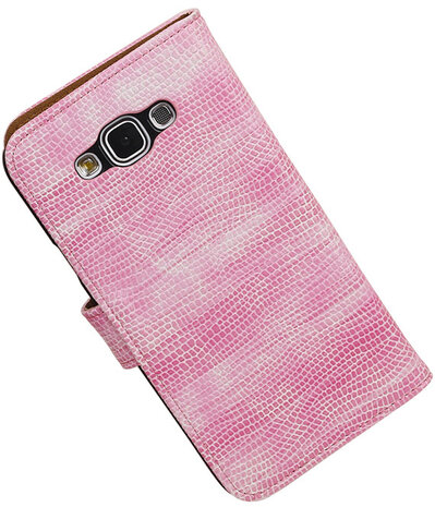 Samsung Galaxy E7 Booktype Wallet Hoesje Mini Slang Roze