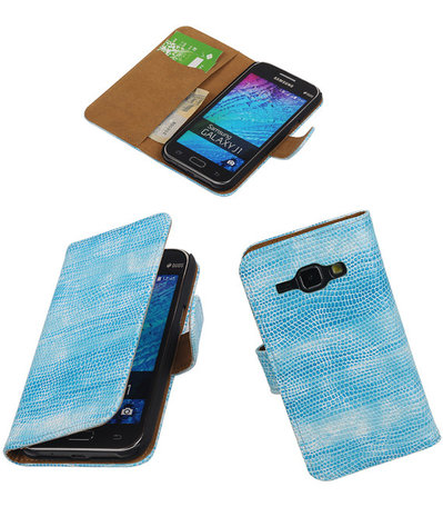 Samsung Galaxy J1 Booktype Wallet Hoesje Mini Slang Blauw