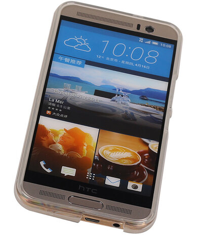HTC One M9 TPU Hoesje Transparant Wit
