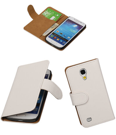 Wit Hoesje voor Samsung Galaxy S4 Mini s Book/Wallet Case/Cover