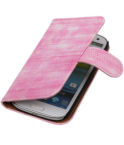 Hoesje voor Samsung Galaxy S3 Bookstyle - Mini Slang Roze