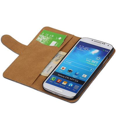 Hoesje voor Samsung Galaxy S4 Bookstyle - Mini Slang Grijs