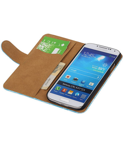 Hoesje voor Samsung Galaxy S4 Bookstyle - Mini Slang Turquoise