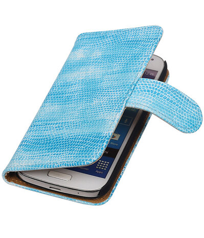 Hoesje voor Samsung Galaxy S4 mini Bookstyle - Mini Slang Turquoise