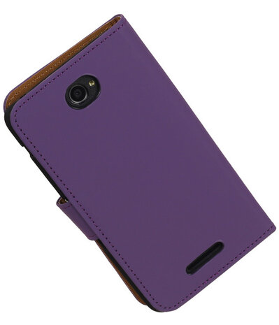 Hoesje voor Sony Xperia E4 - Effen Paars - Booktype Wallet