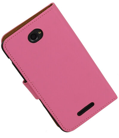 Hoesje voor Sony Xperia E4 - Effen Roze - Booktype Wallet