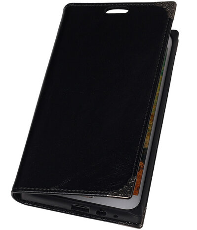 Hoesje voor Samsung Galaxy E5 - Zwart TPU Map Bookstyle