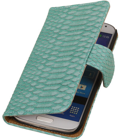Hoesje voor Sony Xperia Z3 Snake Slang Bookstyle Wallet Turquoise