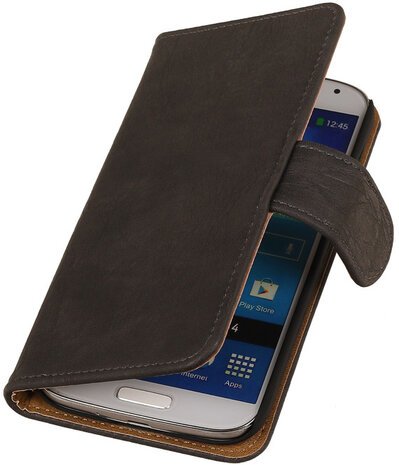 Hoesje voor Sony Xperia Z3 - Grijs Hout Look Bookstyle Wallet