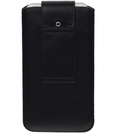 Honor 7i - Luxe Leder look insteekhoes/pouch - Zwart M
