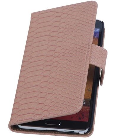 Hoesje voor Samsung Galaxy Note 3 - Slang Roze Bookstyle Wallet