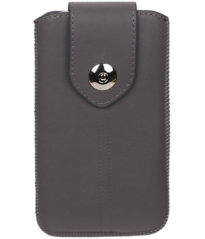 Samsung Z3 - Luxe Leder look insteekhoes/pouch - Grijs M