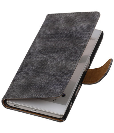 Hoesje voor Sony Xperia Z5 - Booktype Wallet Mini Slang Grijs