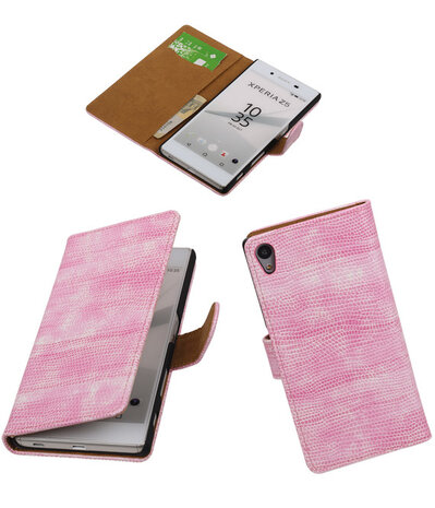 Hoesje voor Sony Xperia Z5 - Booktype Wallet Mini Slang Roze
