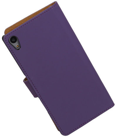 Hoesje voor Sony Xperia Z5 - Effen Booktype Wallet Paars