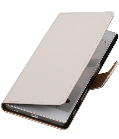 Hoesje voor Sony Xperia Z5 - Effen Booktype Wallet Wit
