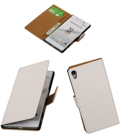 Hoesje voor Sony Xperia Z5 - Effen Booktype Wallet Wit