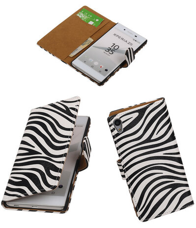 Hoesje voor Sony Xperia Z5 - Zebra Booktype Wallet