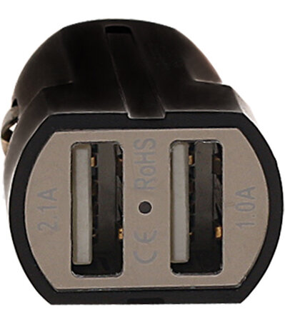 USAMS - Dubbele USB autolader 2.1A voor L V10 - Zwart