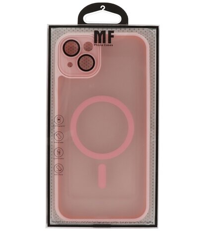 Mat-Transparent met Camera Beschermer Magsafe Case voor iPhone 15 Plus Roze