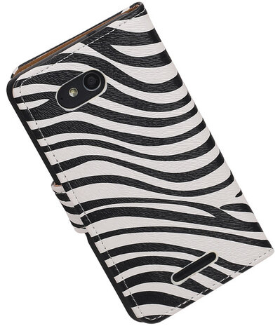 Hoesje voor Sony Xperia E4g Zebra Booktype Wallet