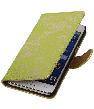 Lace Groen Hoesje voor Samsung Galaxy Grand Prime Book/Wallet Case/Cover