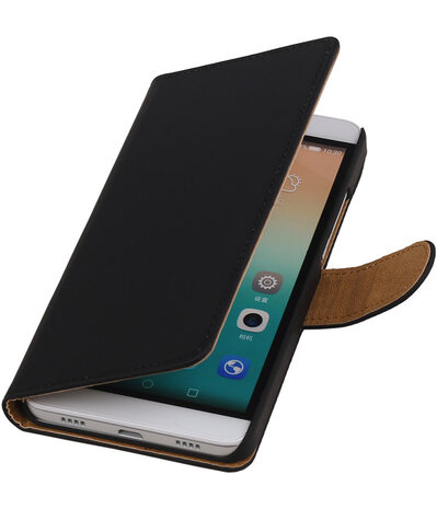 Huawei Honor 7i - Croco Booktype Wallet Hoesje Zwart
