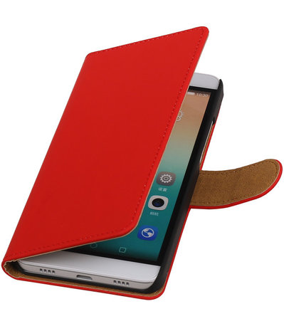Huawei Honor 7i - Effen Booktype Wallet Hoesje Rood