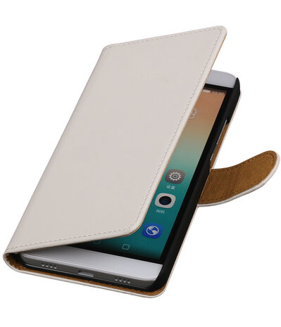Huawei Honor 7i - Effen Booktype Wallet Hoesje Wit