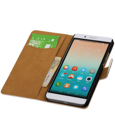 Huawei Honor 7i - Effen Booktype Wallet Hoesje Wit