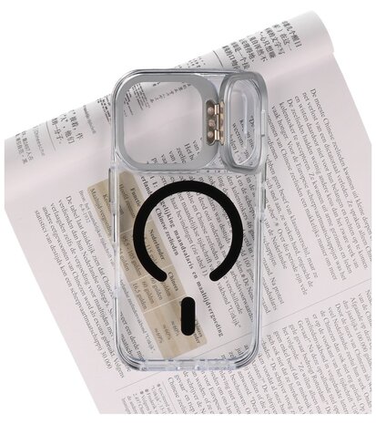 Blijvend Transparante MagSafe Telefoonhoes &ndash; Shockproof Back Cover met Camera Bescherming & Ingebouwde Standfunctie 