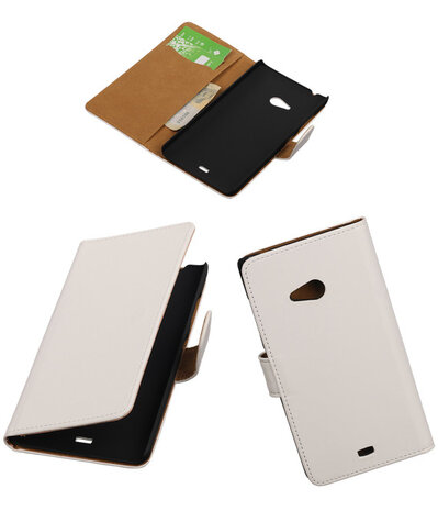 Microsoft Lumia 540 Effen Booktype Wallet Hoesje Wit