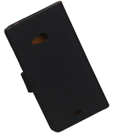 Microsoft Lumia 540 Effen Booktype Wallet Hoesje Zwart