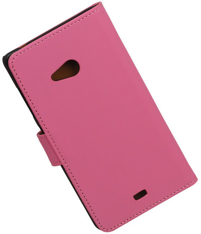 Microsoft Lumia 540 Effen Booktype Wallet Hoesje Roze