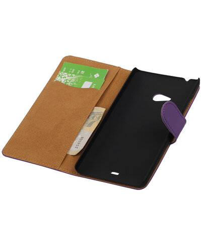 Microsoft Lumia 540 Effen Booktype Wallet Hoesje Paars