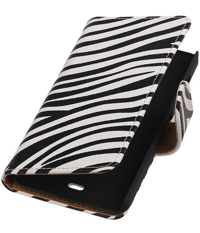 Microsoft Lumia 430 Zebra Booktype Wallet Hoesje