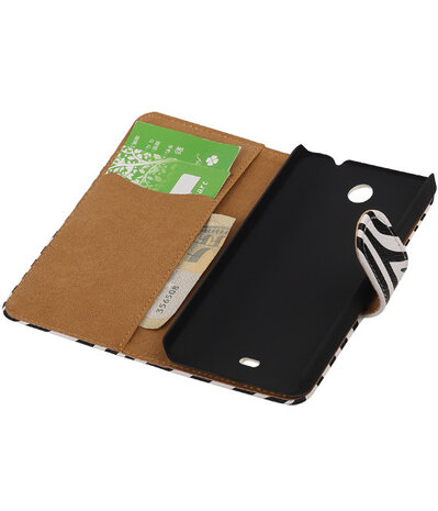 Microsoft Lumia 430 Zebra Booktype Wallet Hoesje