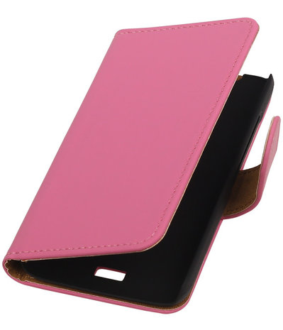 Huawei Ascend Y360 Effen Booktype Wallet Hoesje Roze