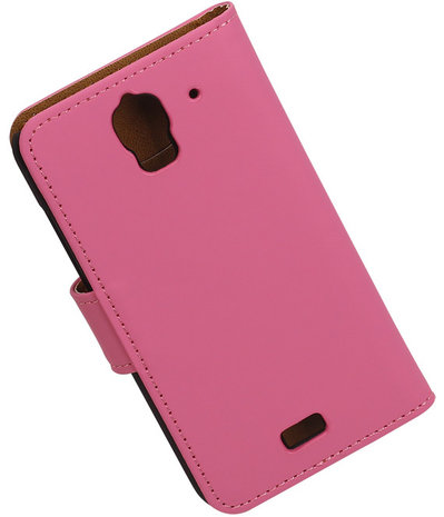 Huawei Ascend Y360 Effen Booktype Wallet Hoesje Roze