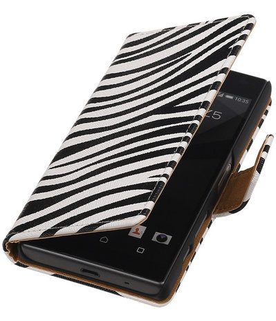 Sony Xperia Z5 Compact - Zebra Booktype Wallet Hoesje