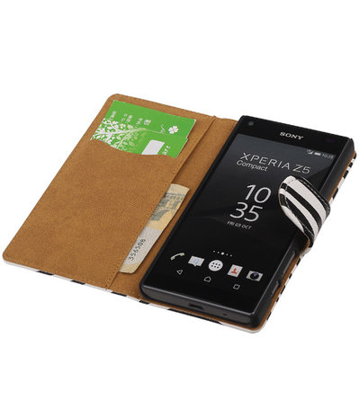 Sony Xperia Z5 Compact - Zebra Booktype Wallet Hoesje